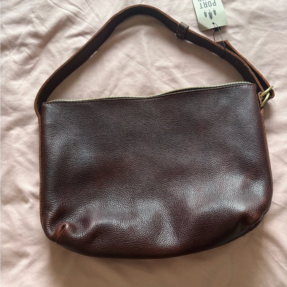 NWT Portland Leather large Dark Brown Leather Shoulder Bag - Picture 2 of 4